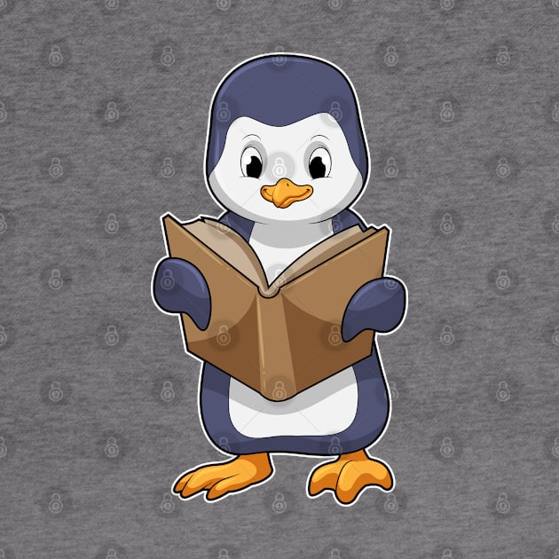 Penguin as Nerd with Book by Markus Schnabel